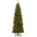 6.5ft. Pre-Lit North Valley™ Spruce Pencil Slim Artificial Christmas Tree, Clear Lights