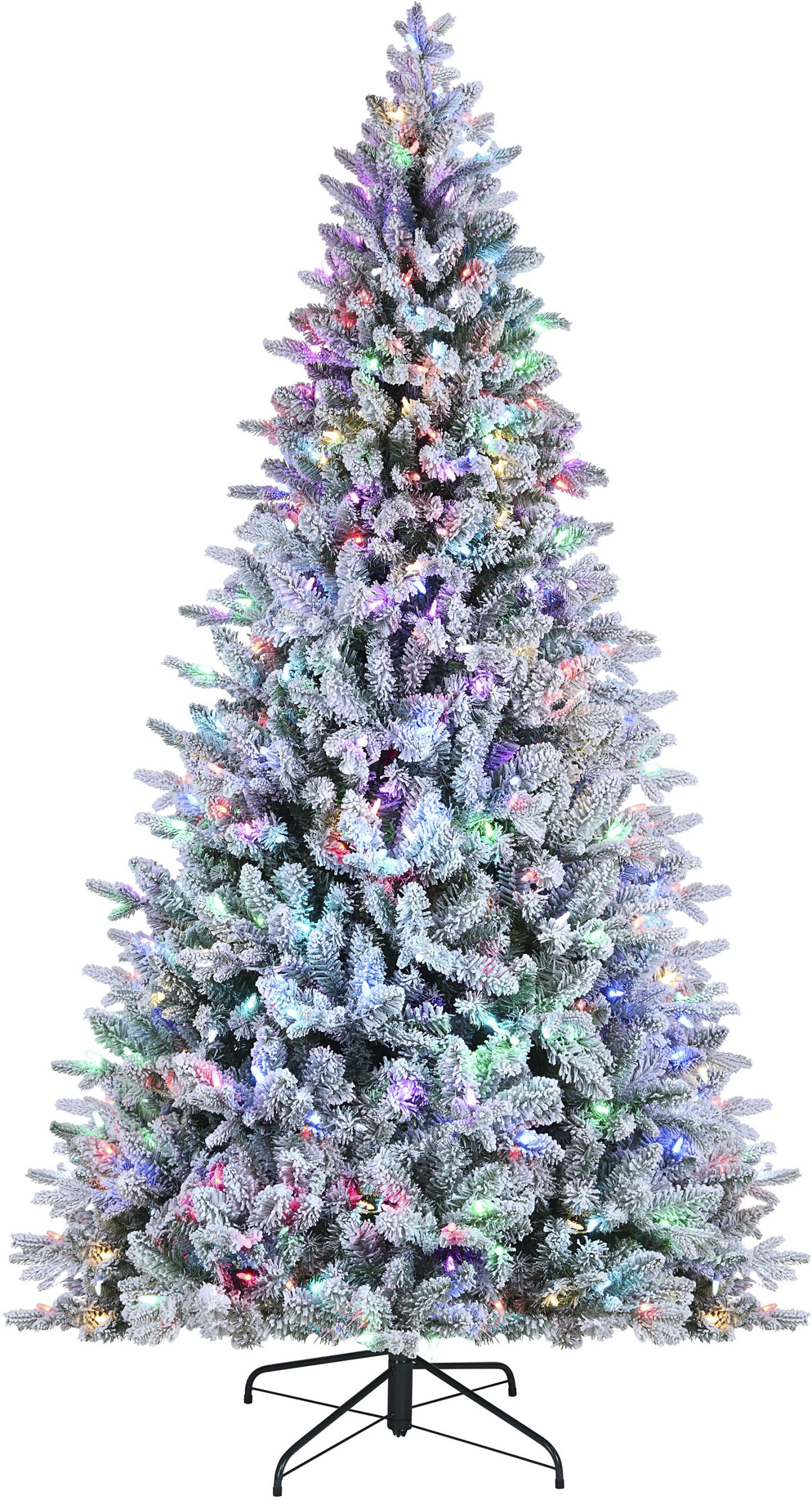 Alexa Enabled 7.5' Flocked Prelit Artificial Christmas Tree