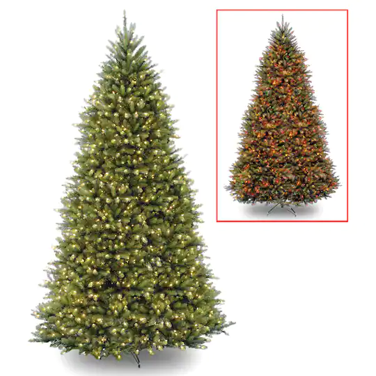 12ft. Prelit Dunhill® PowerConnect™ Fir Artificial Christmas Tree, Dual Color® LED Lights