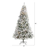 8ft. Pre-Lit Flocked West Virginia Fir Artificial Christmas Tree Clear LED Lights