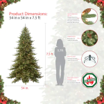 7.5ft. Pre-Lit Royal Majestic Fraser Fir Artificial Christmas Tree, Clear Lights