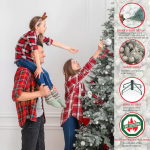 7.5ft. Pre-Lit Flocked Royal Majestic Spruce Artificial Christmas Tree, Clear Lights