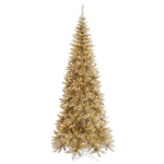 7.5ft. Pre-Lit Champagne Tinsel Fir Slim Artificial Christmas Tree, Clear Dura-Lit™ Lights7.5ft. Pre-Lit Champagne Tinsel Fir Slim Artificial Christmas Tree, Clear Dura-Lit™ Lights